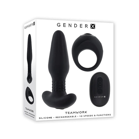 Gender X Teamwork Rimming Butt Plug & Vibrating Cock Ring