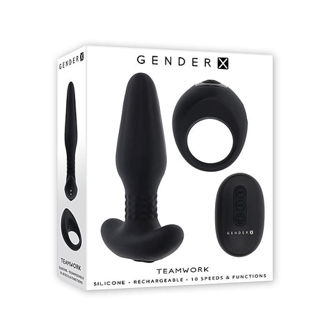 Gender X Teamwork Rimming Butt Plug & Vibrating Cock Ring