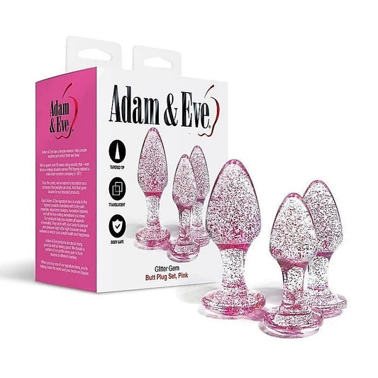 Glitter Gem 3 Piece Butt Plug Set by Adam & Eve