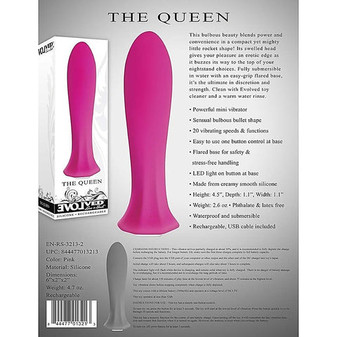 The Queen USB Rechargeable Bullet Vibrator by Evolved