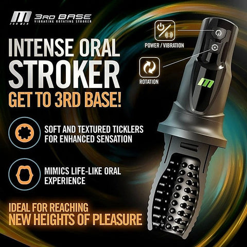 M For Men 3rd Base Vibrating & Rotating Auto Stroker