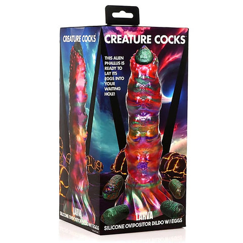Larva Silicone Ovipositor Dildo w/ Eggs by XR Brands