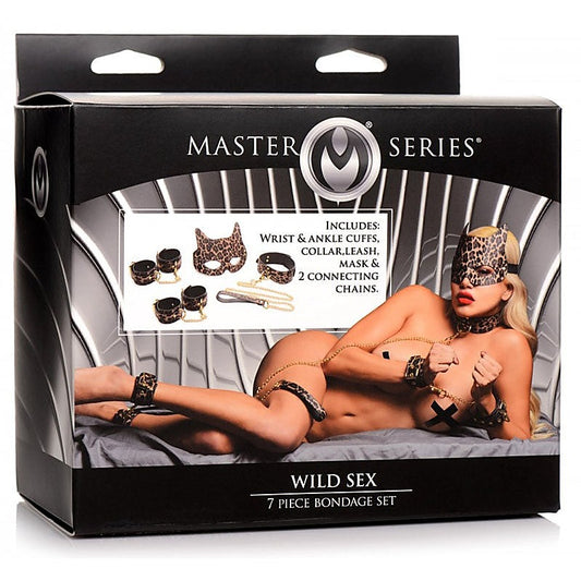 Master Series Wild Sex Leopard 7 Piece Bondage Set