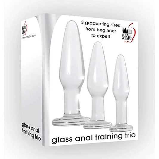 Glass Anal Training Trio Butt Plugs Set by Adam & Eve