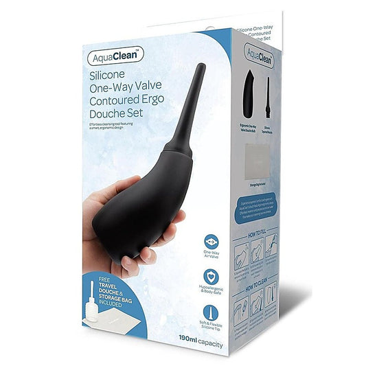 AquaClean Silicone 1 Way Valve Ergo Anal Douche Set