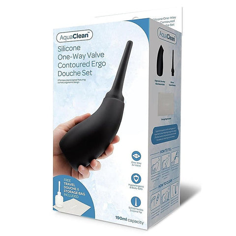AquaClean Silicone 1 Way Valve Ergo Anal Douche Set