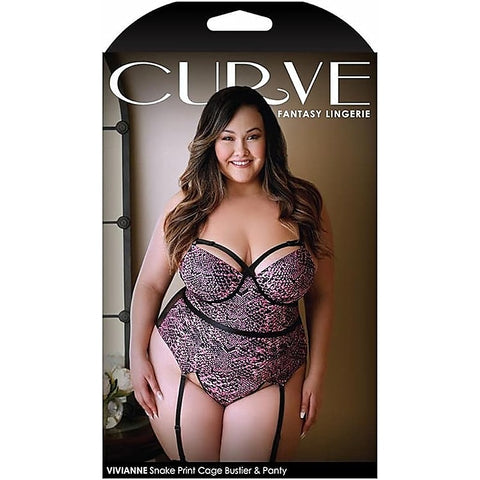 CURVE VIVIANNE Snake Print Bustier & Panty