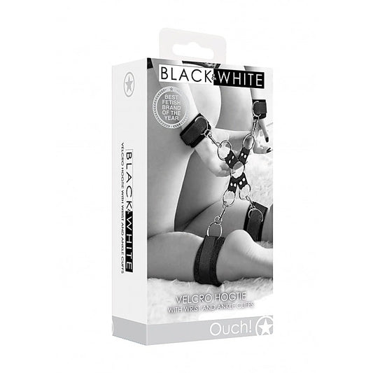 OUCH Black and White Velcro Hogtie by Shots Toys