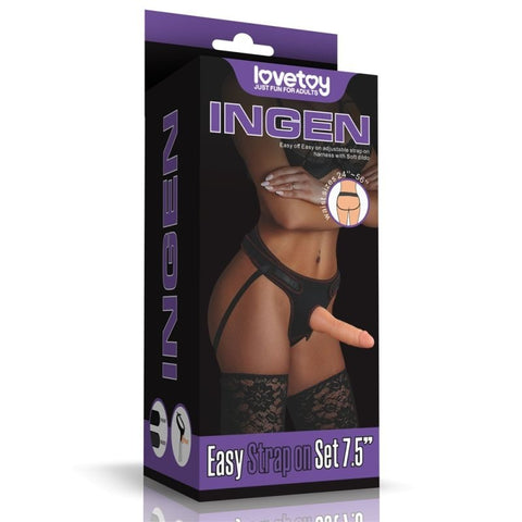 Easy Strap On Set Dildo Vanilla 7.5in by Lovetoy