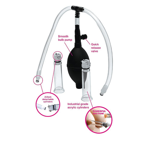 Nipple Pumping System with Dual Cylinders by XR Brands