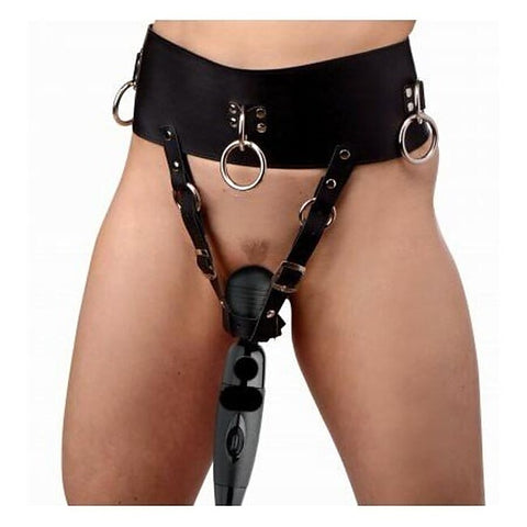 Strict Forced Orgasm Wand Holder Bondage Belt by XR Brands