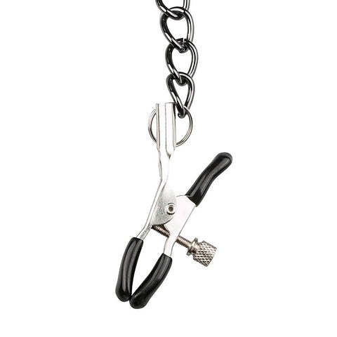 Collar With Nipple Chains by Easytoys