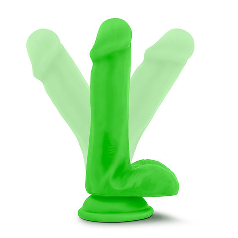 Neo Elite Silicone Dual Density Cock with Balls Neon Green