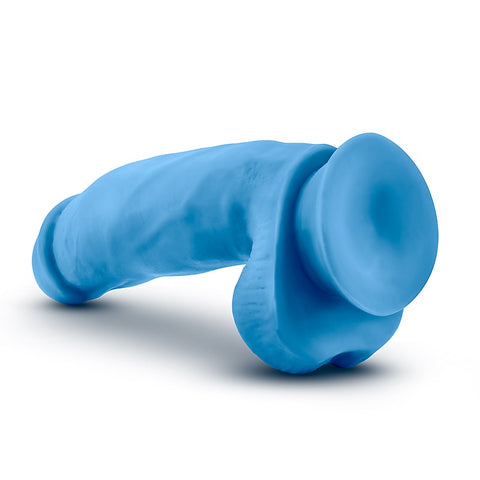 Neo Elite Silicone Dual Density Cock with Balls Neon Blue