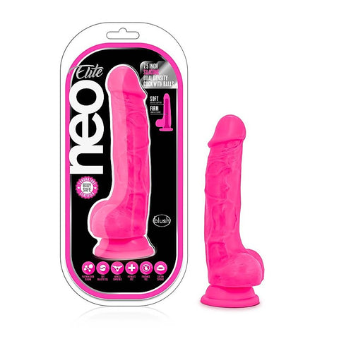 Neo Elite 7.5 inch Silicone Dual Density Realistic Cock with Balls