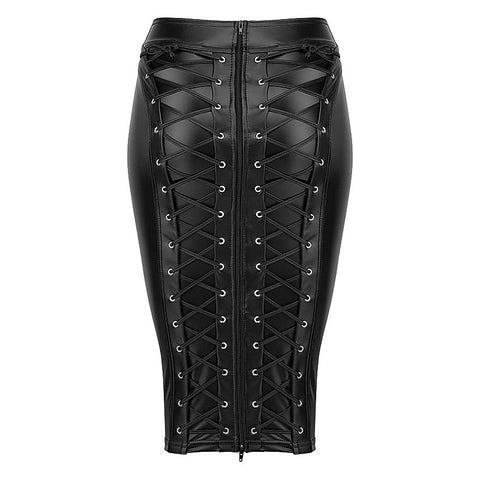 Power Wetlook Pencil Skirt by Noir Handmade