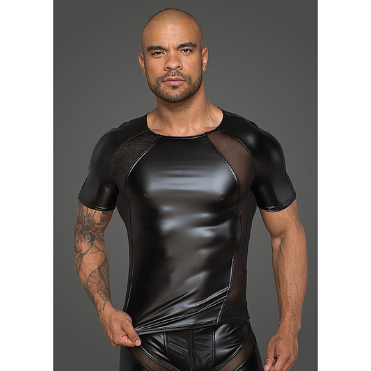Power Wetlook Men Tshirt With 3D Net by Noir Handmade