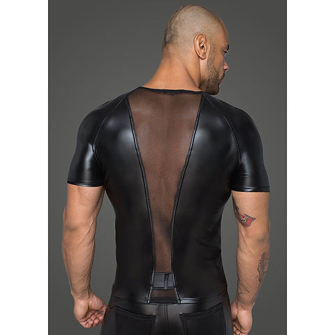 Power Wetlook Men Tshirt With 3D Net by Noir Handmade