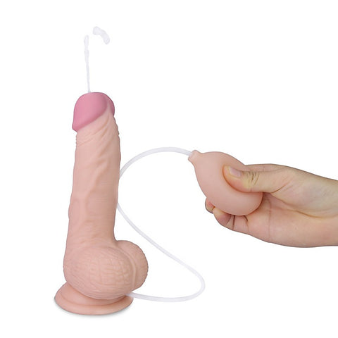 Soft Ejaculation Cock With Ball Realistic Dildo 8in