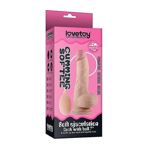 Soft Ejaculation Cock With Ball Realistic Dildo 8in
