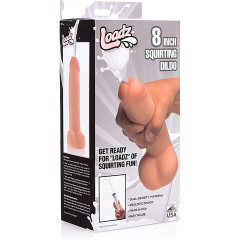 Loadz 8 Inch Realistic Squirting Dildo by XR Brands