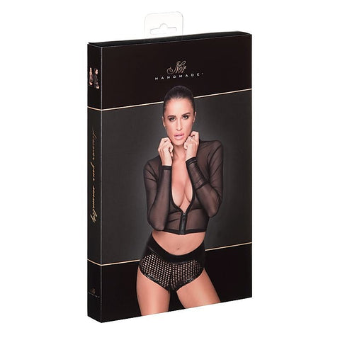 Sheer Zipped Tulle Top by Noir Handmade