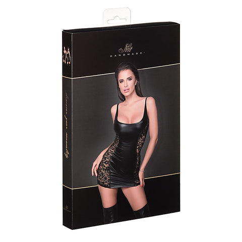 Power Wetlook Dress with Lace Inserts by Noir Handmade