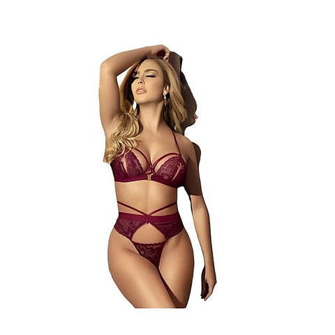 Lace Top with Adjustable Straps Peekaboo Set 2 Piece