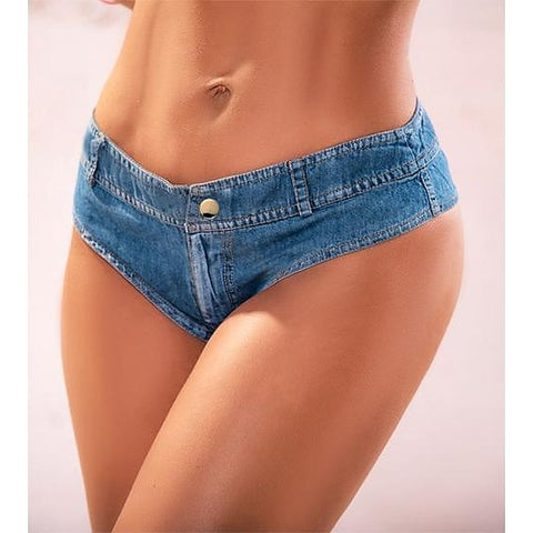 Chambray Micro Mini Shorts by Mapale