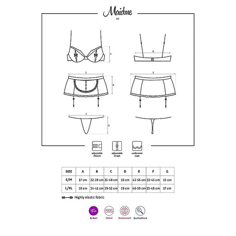 Maidme 5 Piece Women Costume Set by Obsessive