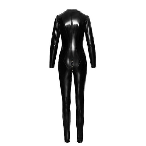 Long Button Up PVC Overall Women Dress by Noir Handmade