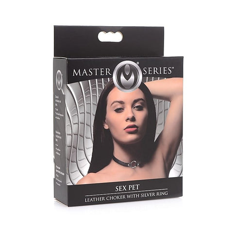 Master Series Sex Pet Leather Choker by XR Brands