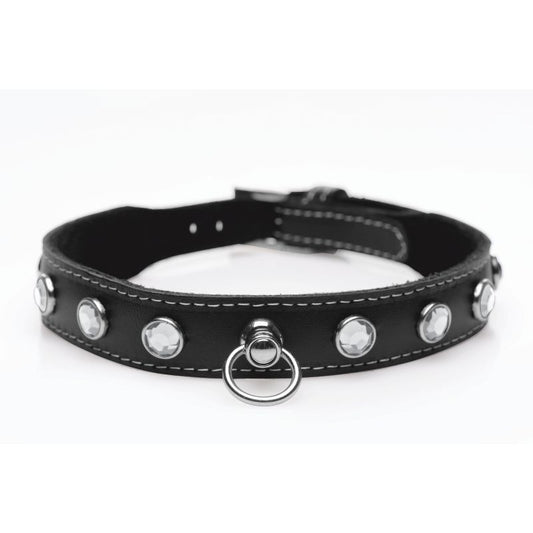 Bling Vixen Leather Choker w/ Rhinestones Collar