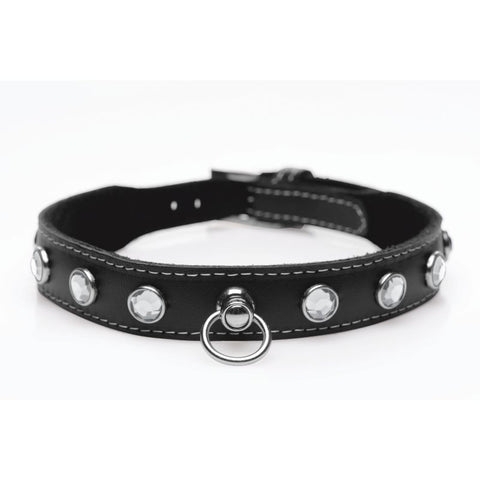 Bling Vixen Leather Choker w/ Rhinestones Collar