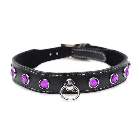 Master Series Bling Vixen Leather Choker Collar by XR Brands