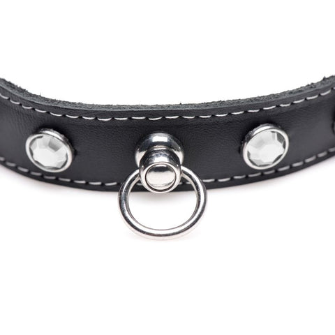 Bling Vixen Leather Choker w/ Rhinestones Collar