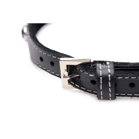 Bling Vixen Leather Choker w/ Rhinestones Collar
