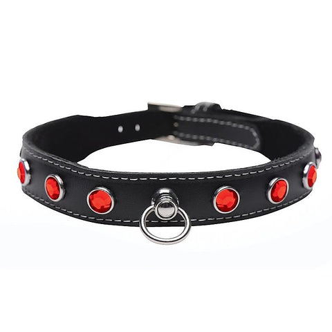 Master Series Bling Vixen Leather Choker Collar by XR Brands