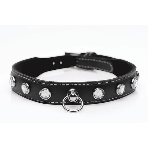 Master Series Bling Vixen Leather Choker Collar by XR Brands
