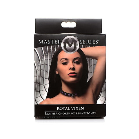 Master Series Bling Vixen Leather Choker Collar by XR Brands