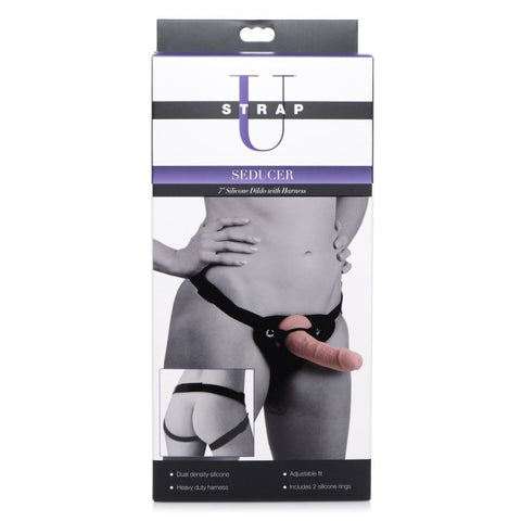 Seducer 7" Silicone Dildo w/ Harness by XR Brands