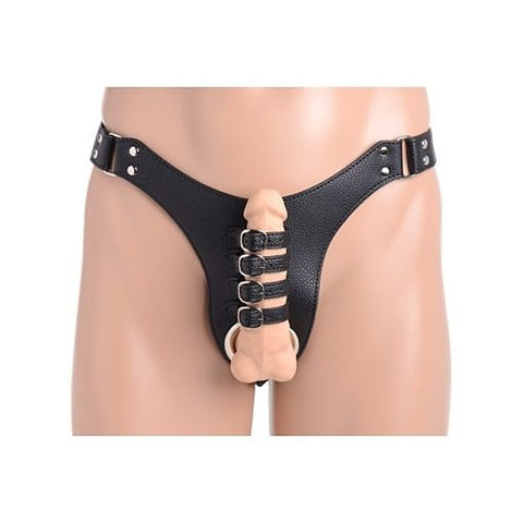 Strict Male Chastity Harness With Anal Plug by XR Brands