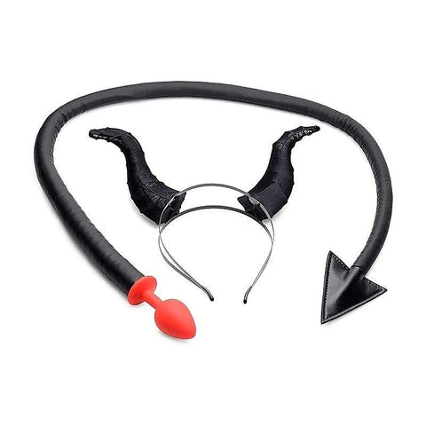 Devil Tail Anal Plug and Horn Set by XR Brands
