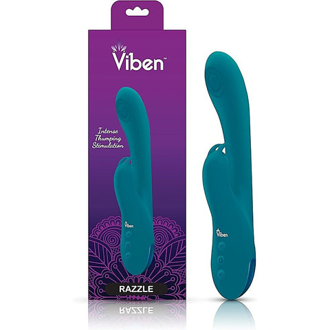 Razzle Rechargeable Thumping Rabbit Massager by Viben