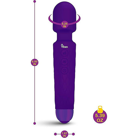 Tempest 20 Function Travel Body Wand Massager by Viben