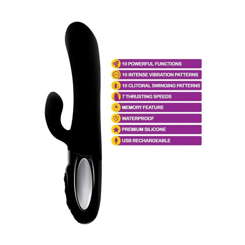 Hypnotic Rabbit Vibe w/ Swinging Clit Stim Rabbit Vibrator