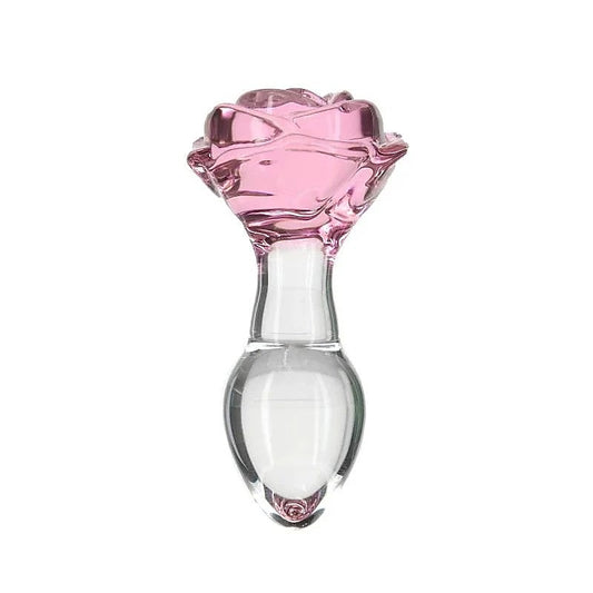 Pillow Talk Rosy Luxurious Glass Anal Plug by BMS Factory