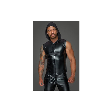 Powerwetlook Sleeveless Hooded Men's Shirt by Noir Handmade