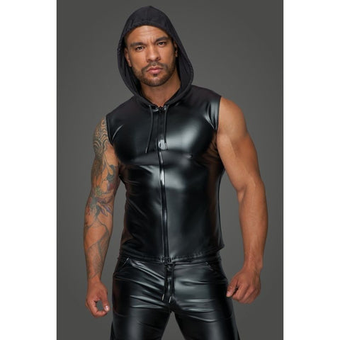 Powerwetlook Sleeveless Hooded Shirt w/ 2 Way Zipper His