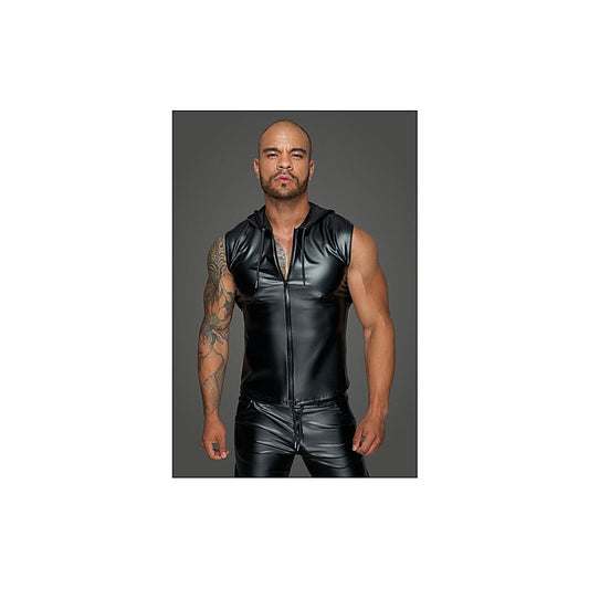 Powerwetlook Sleeveless Hooded Men's Shirt by Noir Handmade